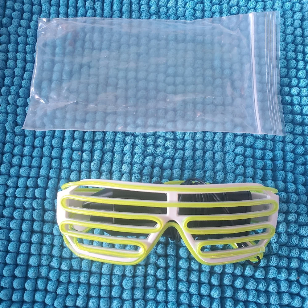 Shutter EL Wire Neon Rave Glasses Flashing LED Sunglasses